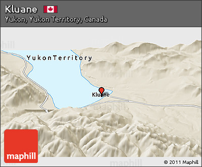 Shaded Relief Panoramic Map of Kluane