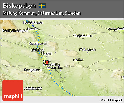 Physical Panoramic Map of Biskopsbyn