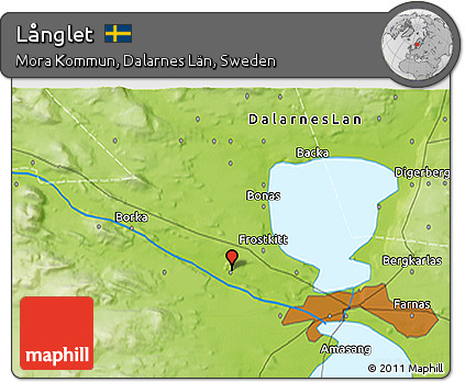 Physical 3D Map of Långlet