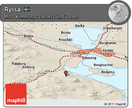 Shaded Relief Panoramic Map of Ryssa