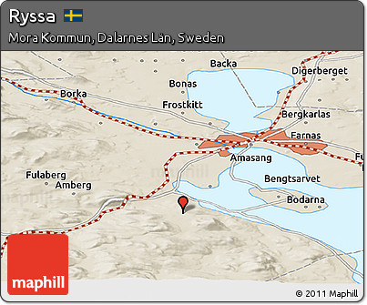 Shaded Relief Panoramic Map of Ryssa