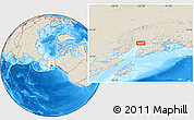 Shaded Relief Location Map of the area around 60° 58' 34" N, 151° 13' 29" W