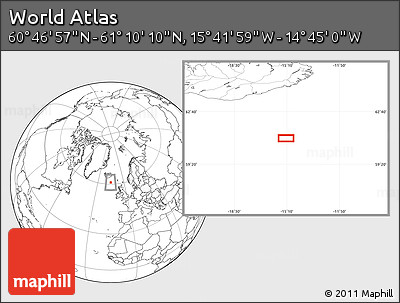 Blank Location Map of the Area around 60° 58' 34" N, 15° 13' 29" W