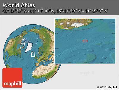 Satellite Location Map of the Area around 60° 58' 34" N, 15° 13' 29" W