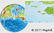 Physical Location Map of the area around 60° 58' 34" N, 168° 13' 29" W