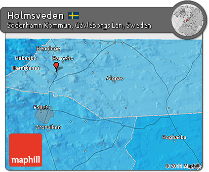 Political 3D Map of Holmsveden