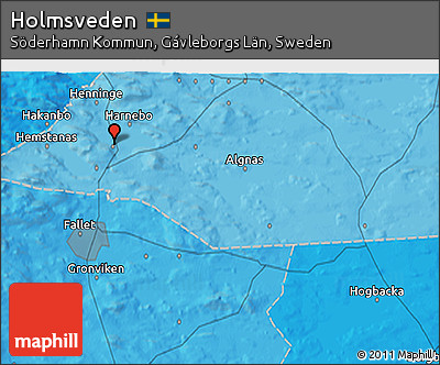 Political 3D Map of Holmsveden