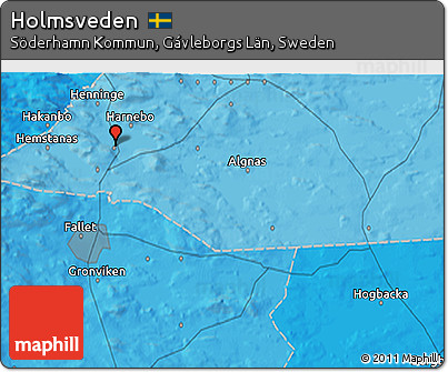 Political 3D Map of Holmsveden