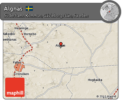 Shaded Relief 3D Map of Älgnäs