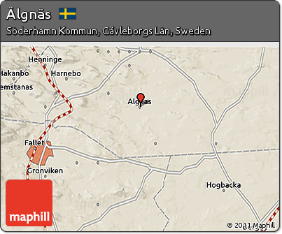 Shaded Relief 3D Map of Älgnäs