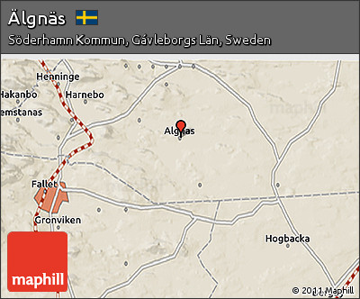 Shaded Relief 3D Map of Älgnäs