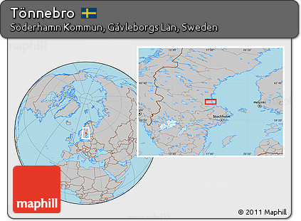 Gray Location Map of Tönnebro