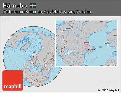 Gray Location Map of Härnebo