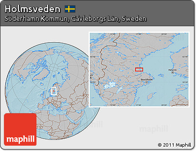 Gray Location Map of Holmsveden, hill shading