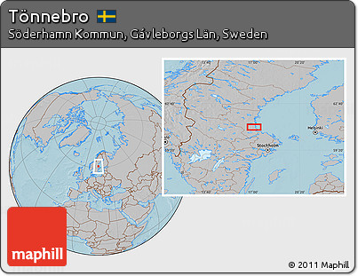 Gray Location Map of Tönnebro, hill shading
