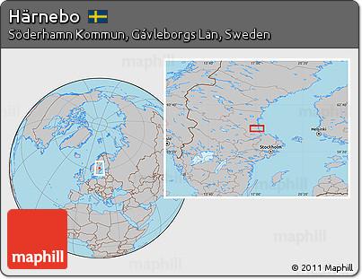 Gray Location Map of Härnebo