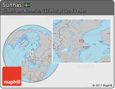 Gray Location Map of Sunnäs