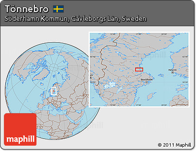 Gray Location Map of Tönnebro