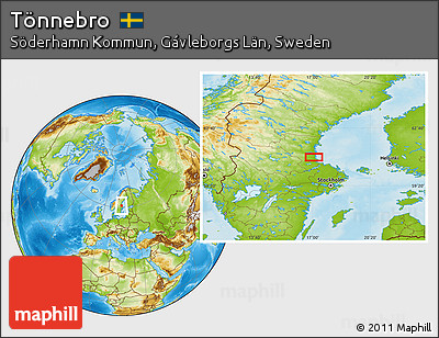 Physical Location Map of Tönnebro