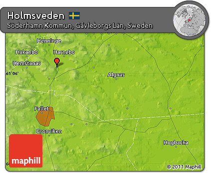Physical Map of Holmsveden
