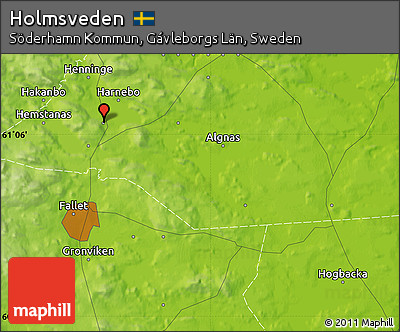 Physical Map of Holmsveden