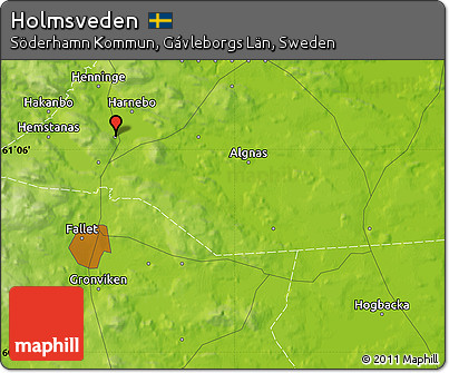 Physical Map of Holmsveden