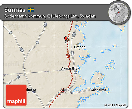 Shaded Relief Map of Sunnäs