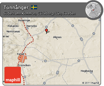 Shaded Relief Map of Tönnånger