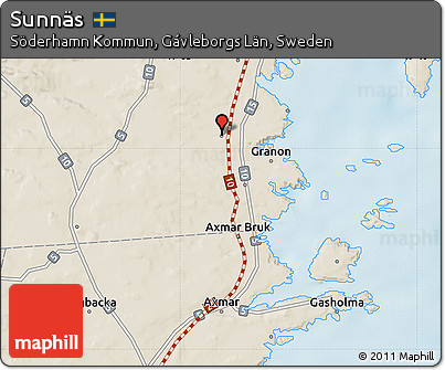 Shaded Relief Map of Sunnäs