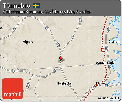 Shaded Relief Map of Tönnebro