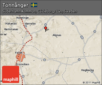 Shaded Relief Map of Tönnånger