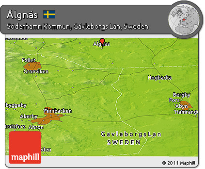 Physical Panoramic Map of Älgnäs