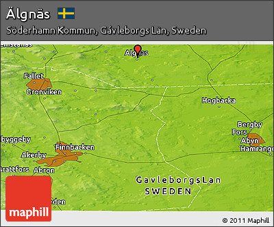 Physical Panoramic Map of Älgnäs