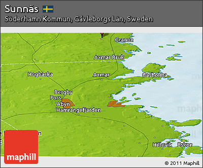 Physical Panoramic Map of Sunnäs