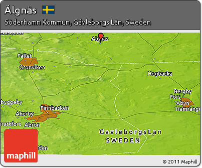Physical Panoramic Map of Älgnäs