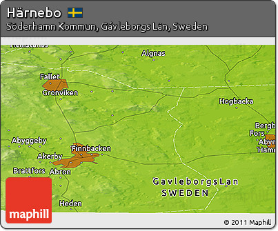 Physical Panoramic Map of Härnebo