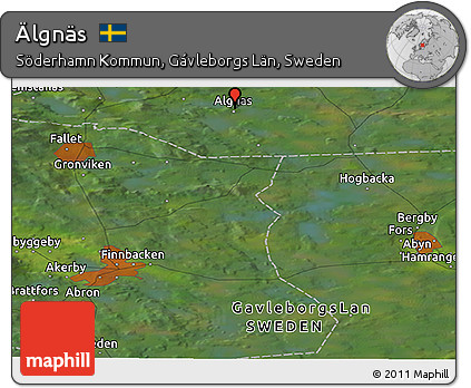 Satellite Panoramic Map of Älgnäs
