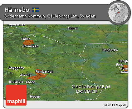 Satellite Panoramic Map of Härnebo