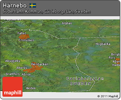 Satellite Panoramic Map of Härnebo