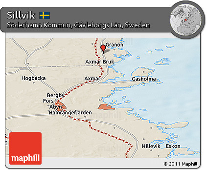 Shaded Relief Panoramic Map of Sillvik