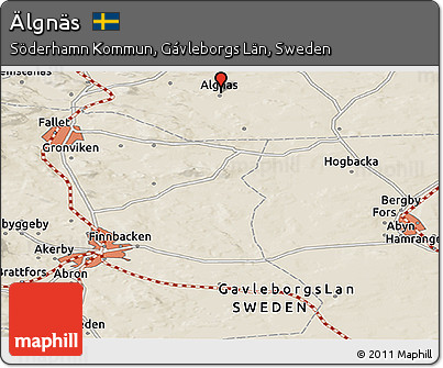 Shaded Relief Panoramic Map of Älgnäs