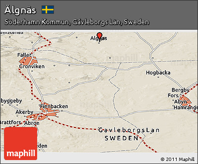 Shaded Relief Panoramic Map of Älgnäs