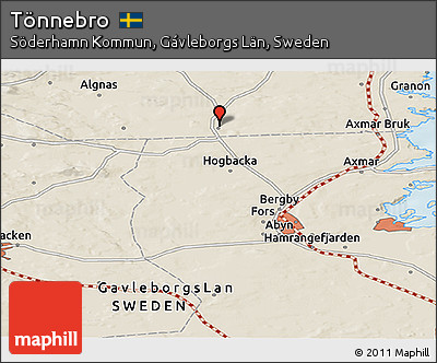 Shaded Relief Panoramic Map of Tönnebro