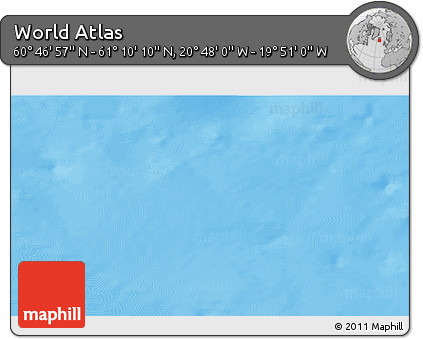 Shaded Relief 3D Map of the Area around 60° 58' 34" N, 20° 19' 30" W
