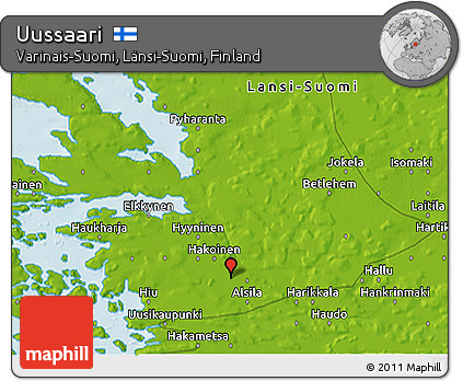 Physical 3D Map of Uussaari