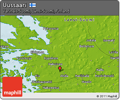 Physical 3D Map of Uussaari