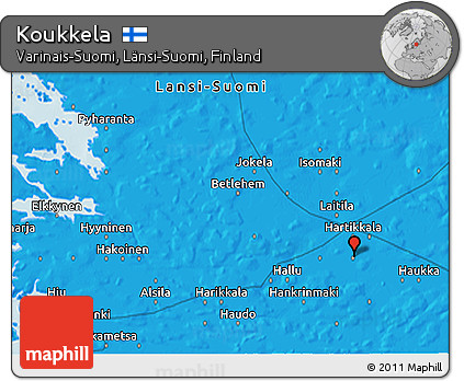 Political 3D Map of Koukkela