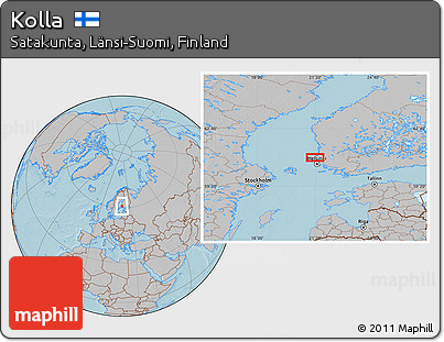 Gray Location Map of Kolla, hill shading