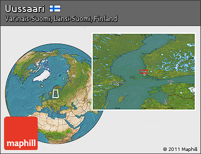 Satellite Location Map of Uussaari
