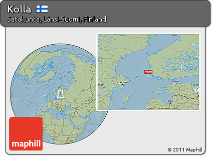 Savanna Style Location Map of Kolla, hill shading